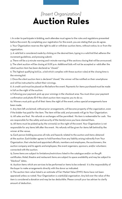 Auction Guidelines .